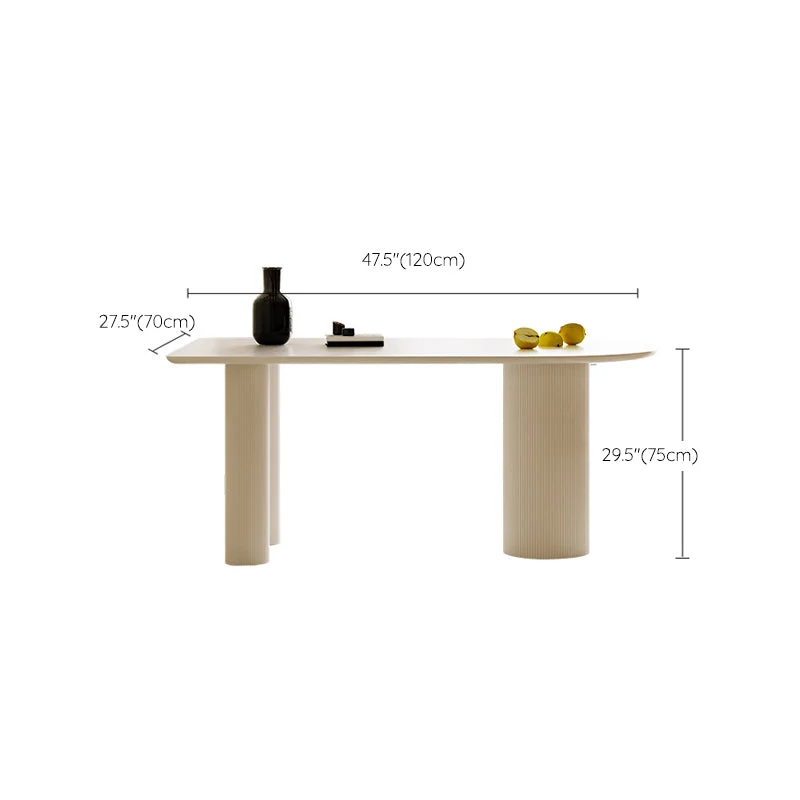 Tavolo da pranzo bianco da ristorante semplice stile glam ardesia e metallo Clearhalo