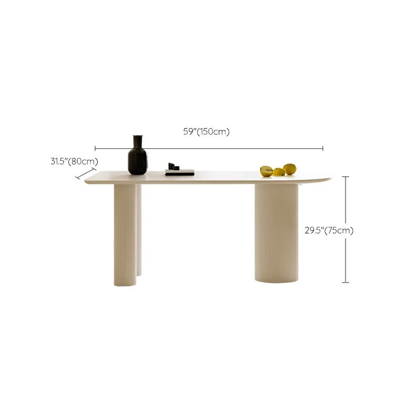 Tavolo da pranzo bianco da ristorante semplice stile glam ardesia e metallo Clearhalo