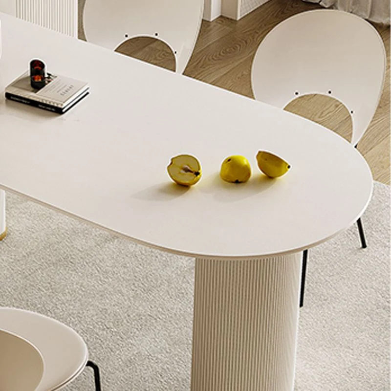 Tavolo da pranzo bianco da ristorante semplice stile glam ardesia e metallo Clearhalo