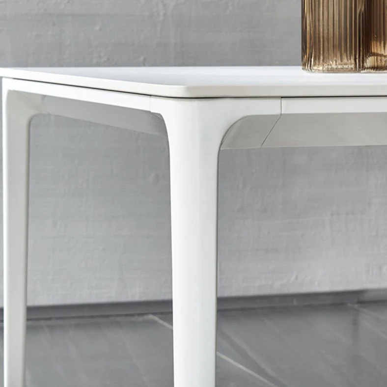 Tavolo da pranzo bianco stile moderno Tavolo rettangolare pietra sinterizzata per la casa Clearhalo