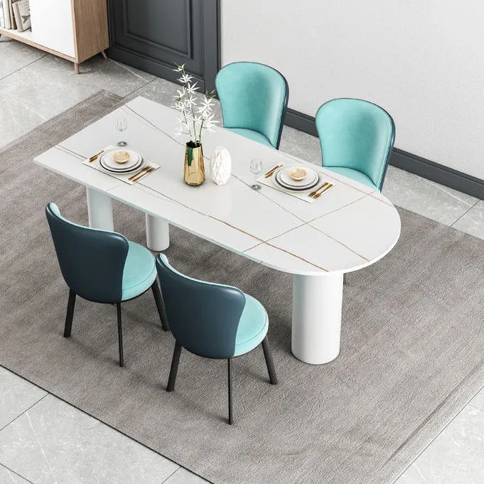 Tavolo da pranzo bianco Tavolo da pranzo stile moderno per la cucina domestica Clearhalo