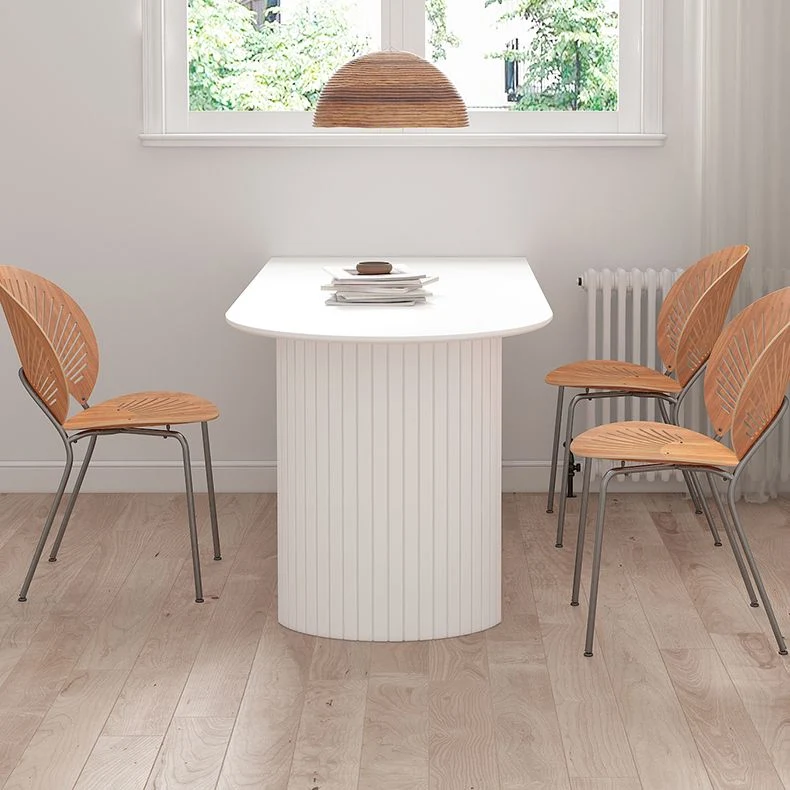 Tavolo da pranzo bianco Tavolo da pranzo stile moderno per la cucina di casa Clearhalo