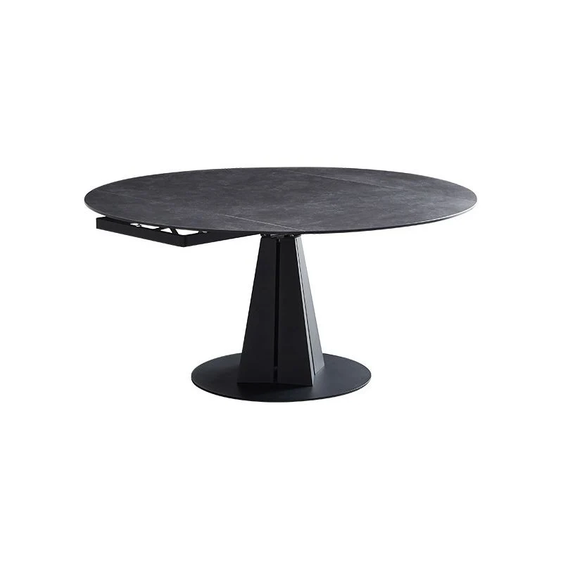 Tavolo da pranzo casual moderno con piedistallo Tavolo da pranzo rotondo con base acciaio inossidabile Clearhalo