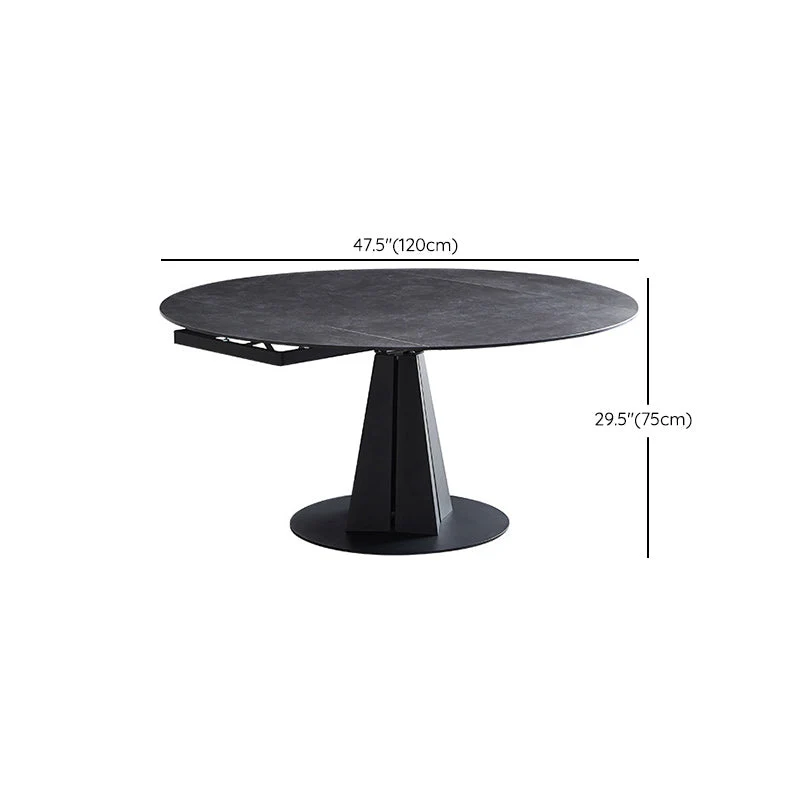 Tavolo da pranzo casual moderno con piedistallo Tavolo da pranzo rotondo con base acciaio inossidabile Clearhalo