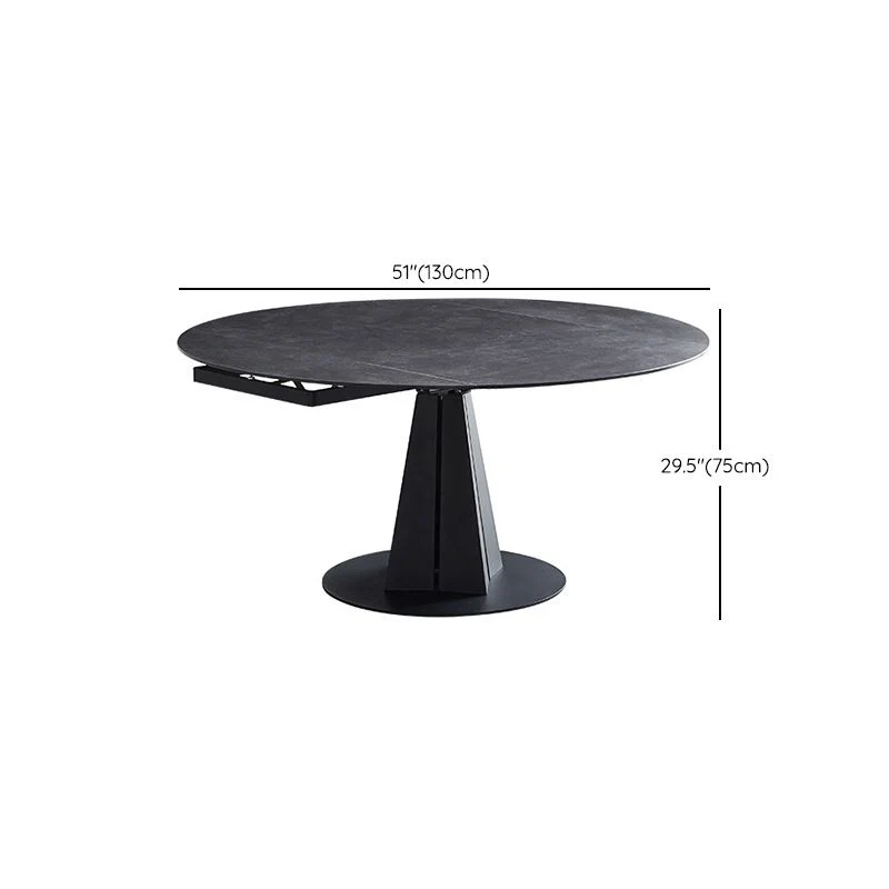 Tavolo da pranzo casual moderno con piedistallo Tavolo da pranzo rotondo con base acciaio inossidabile Clearhalo