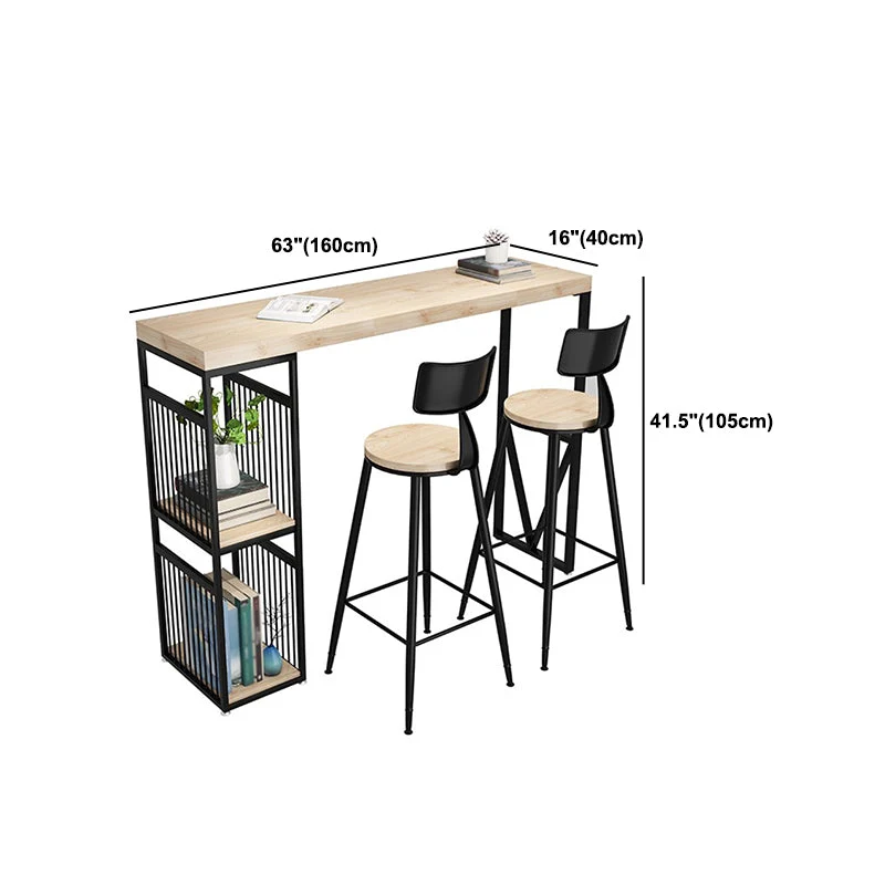 Tavolo da pranzo con accento bistrot rettangolare industriale Tavolo da bar da patio per interni con doppio piedistallo Cl...