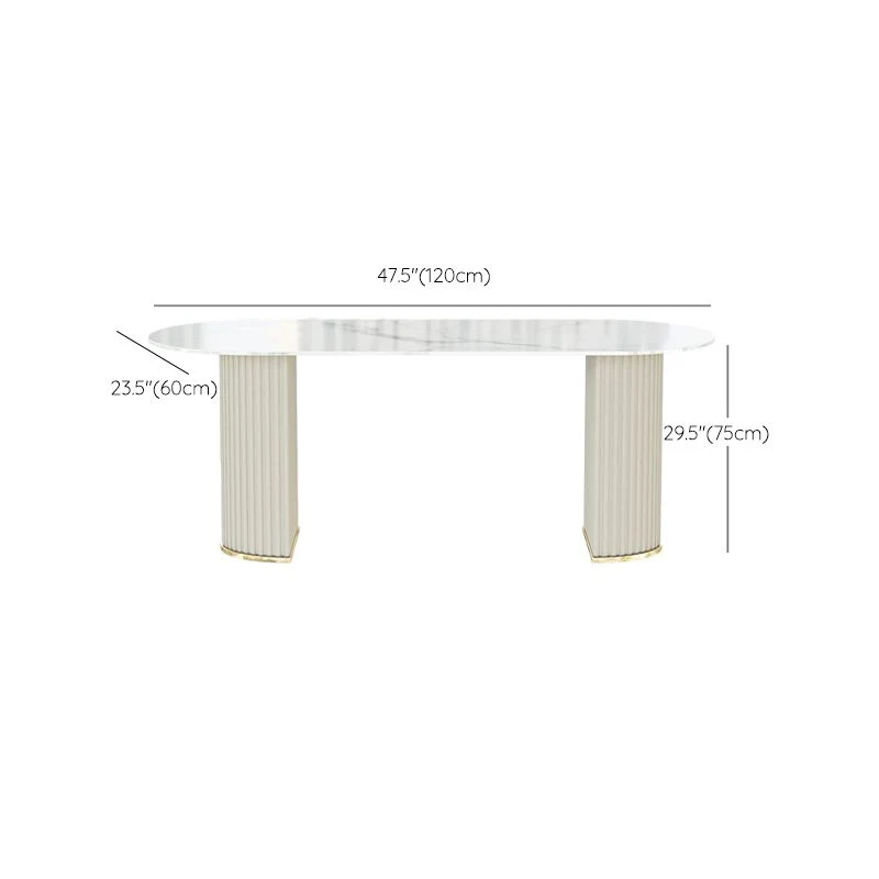 Tavolo da pranzo con base bianca Tavolo pietra stile moderno per cucina Clearhalo