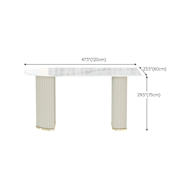 Tavolo da pranzo con base bianca Tavolo pietra stile moderno per cucina Clearhalo