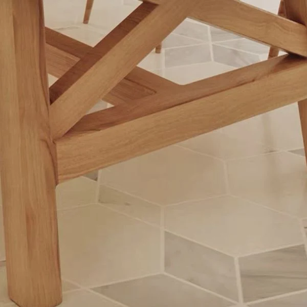 Tavolo da pranzo con base su cavalletto legno, scrivania da cucina rettangolare di metà secolo Clearhalo