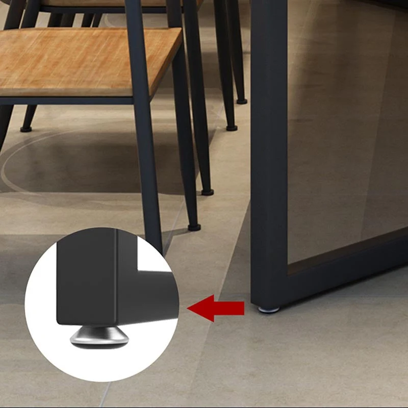 Tavolo da pranzo con base su cavalletto metallo nero Tavolo da pranzo da cucina rettangolare con piano legno massello Clea...