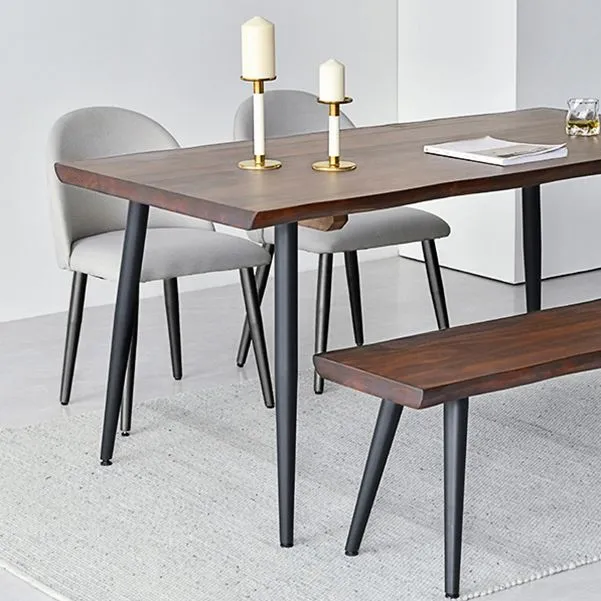 Tavolo da pranzo con base treppiede ferro nero Tavolo da pranzo industriale moderno legno massello Clearhalo