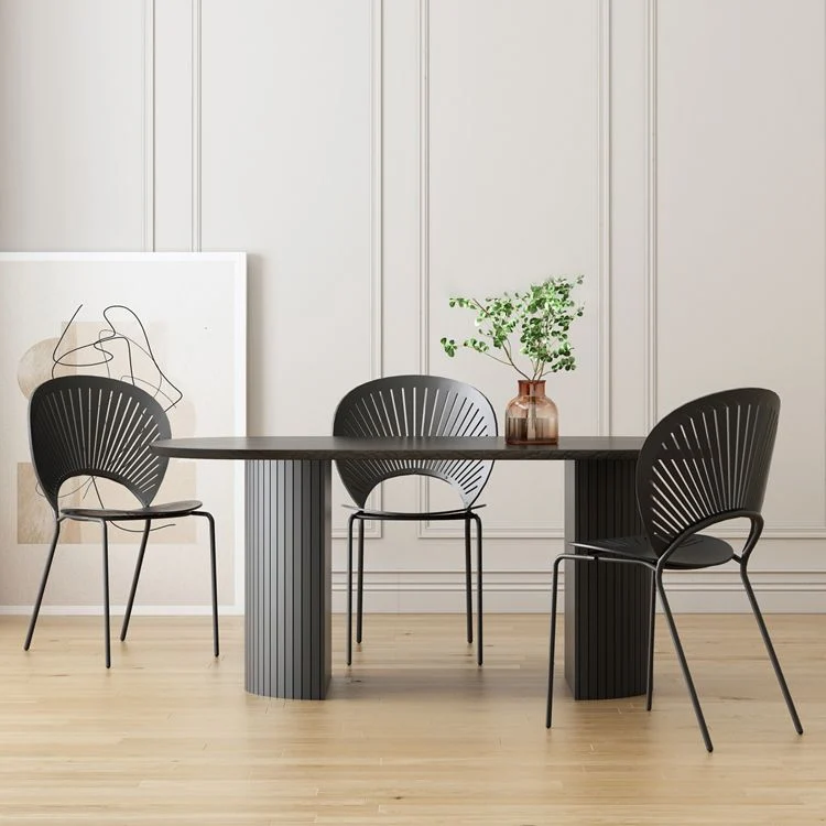 Tavolo da pranzo con doppio piedistallo Tavolo moderno per la casa e la cucina Clearhalo