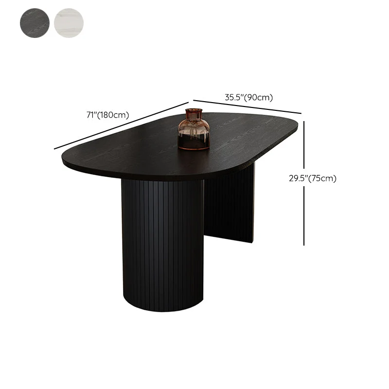 Tavolo da pranzo con doppio piedistallo Tavolo moderno per la casa e la cucina Clearhalo