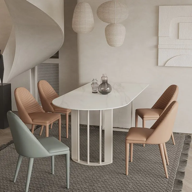 Tavolo da pranzo con doppio piedistallo Tavolo da pranzo moderno pietra per cucina Clearhalo