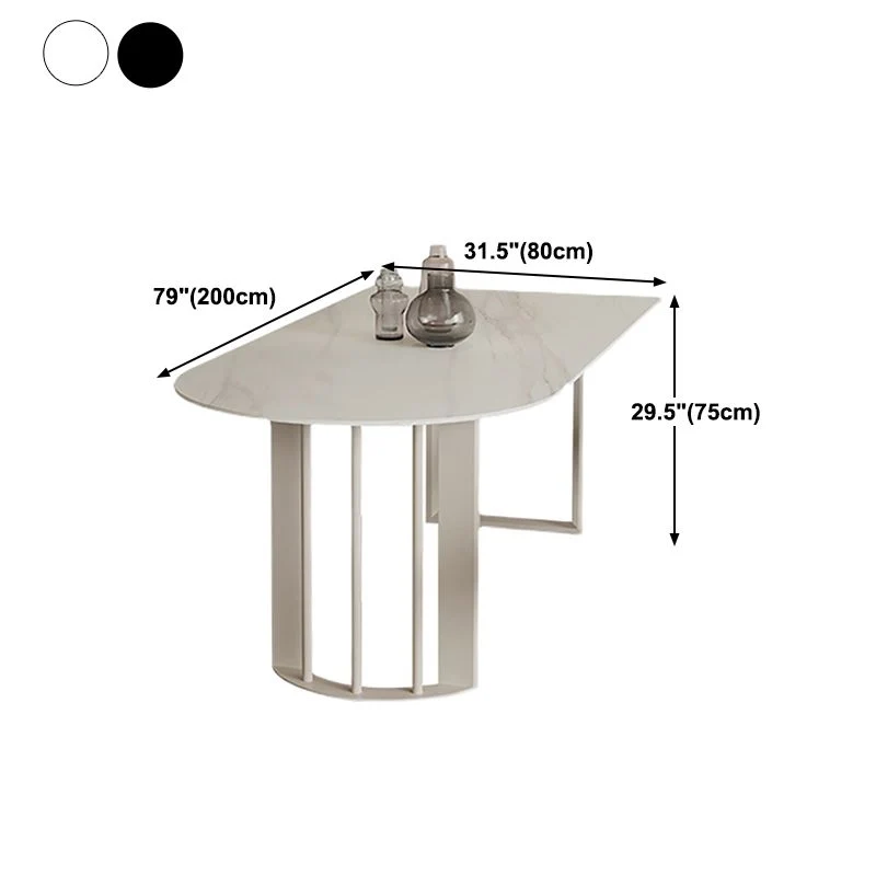 Tavolo da pranzo con doppio piedistallo Tavolo da pranzo moderno pietra per cucina Clearhalo