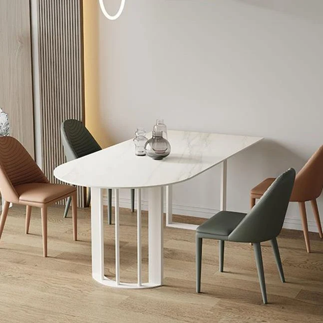 Tavolo da pranzo con doppio piedistallo Tavolo da pranzo moderno pietra per cucina Clearhalo