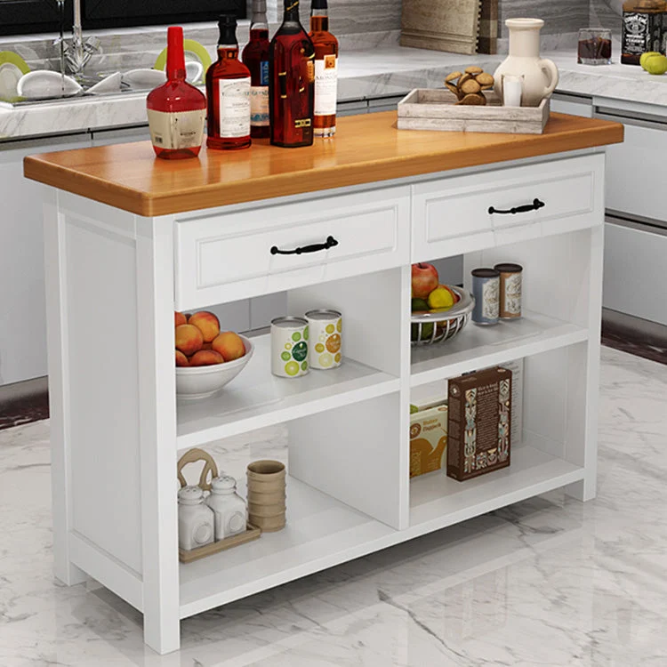 Tavolo da pranzo con isola e cucina Tavolo da preparazione moderno con vano aperto Clearhalo