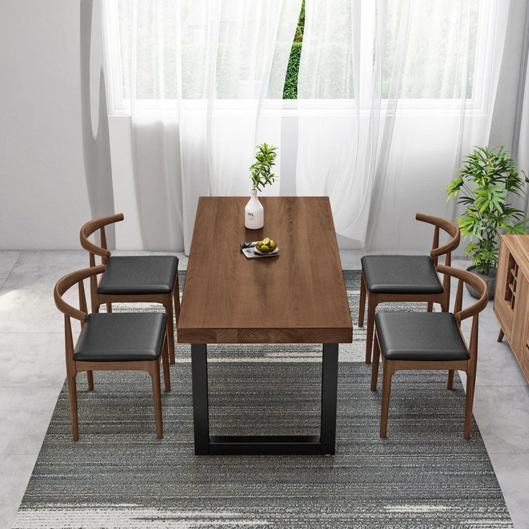 Tavolo da pranzo con piano legno massello Tavolo tradizionale di lusso legno di pino con base slitta Clearhalo