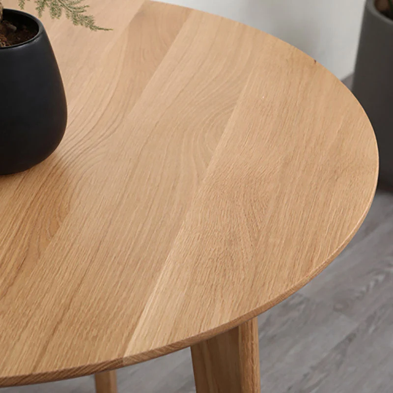 Tavolo da pranzo con piano legno massello Tavolo da pranzo rotondo moderno con 4 gambe Clearhalo