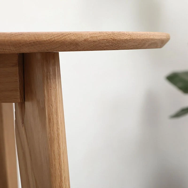 Tavolo da pranzo con piano legno massello Tavolo da pranzo rotondo moderno con 4 gambe Clearhalo