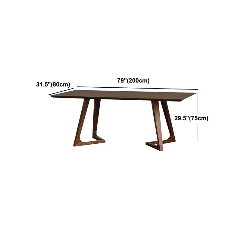 Tavolo da pranzo con piano legno massello Tavolo tradizionale di lusso con base slitta marrone Clearhalo