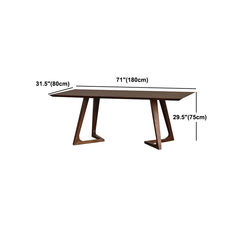 Tavolo da pranzo con piano legno massello Tavolo tradizionale di lusso con base slitta marrone Clearhalo