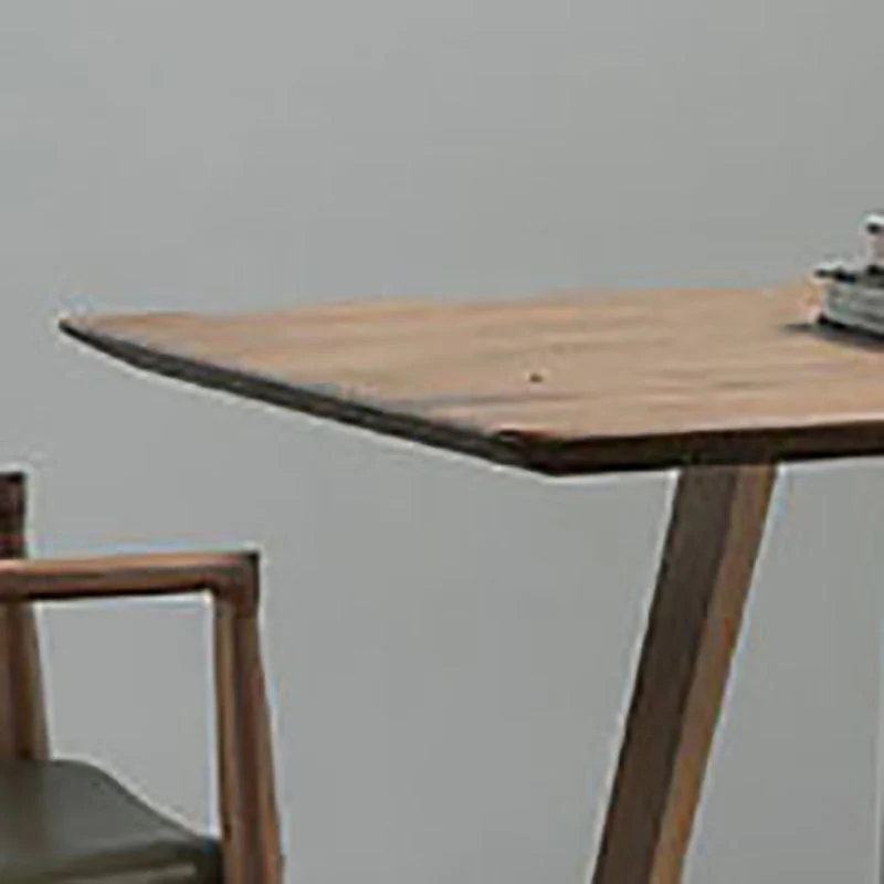 Tavolo da pranzo con piano legno massello Tavolo tradizionale di lusso con base slitta marrone Clearhalo