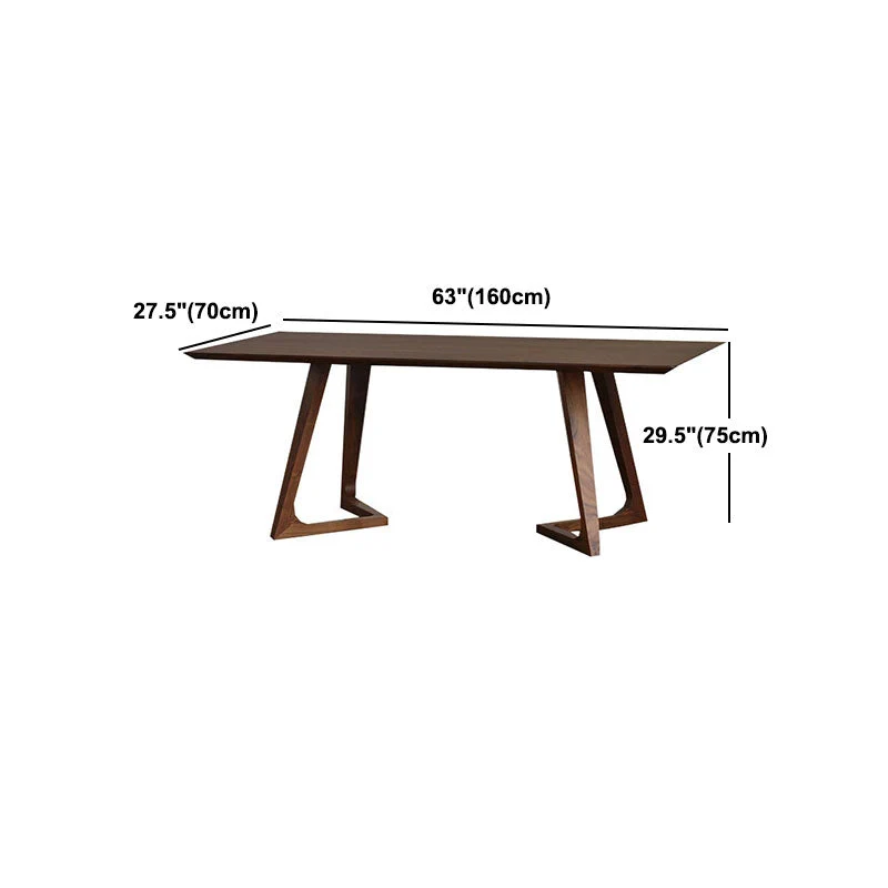 Tavolo da pranzo con piano legno massello Tavolo tradizionale di lusso con base slitta marrone Clearhalo