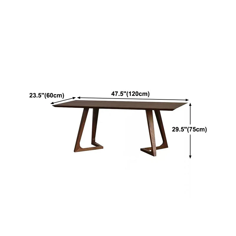 Tavolo da pranzo con piano legno massello Tavolo rettangolare legno di pino con base doppio piedistallo Clearhalo