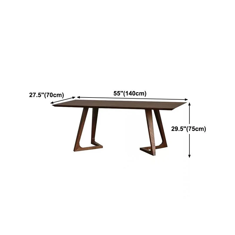 Tavolo da pranzo con piano legno massello Tavolo rettangolare legno di pino con base doppio piedistallo Clearhalo
