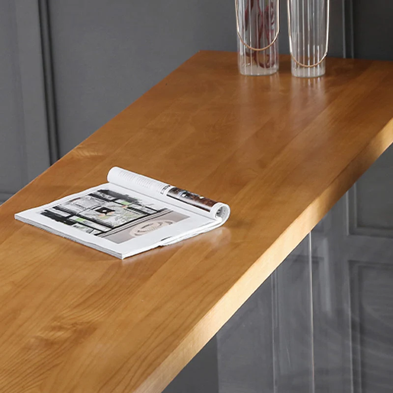 Tavolo da pranzo con piano legno massello stile moderno con base acrilico Clearhalo