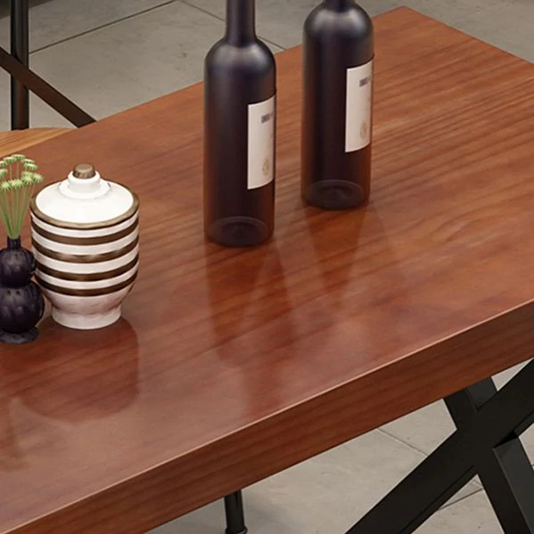 Tavolo da pranzo con piano legno di pino per tavolo marrone stile industriale domestico Clearhalo