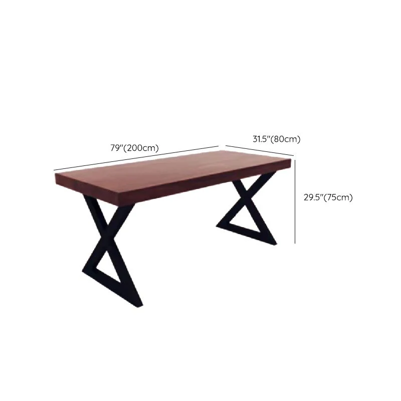 Tavolo da pranzo con piano legno di pino per tavolo marrone stile industriale domestico Clearhalo