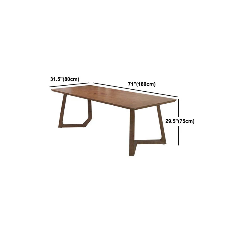 Tavolo da pranzo con piano legno di pino Tavolo rettangolare di lusso tradizionale con base slitta Clearhalo