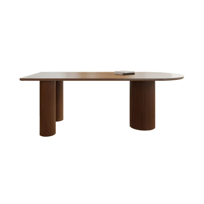 Tavolo da pranzo con piano legno di pino Tavolo moderno legno massello con 3 gambe Clearhalo