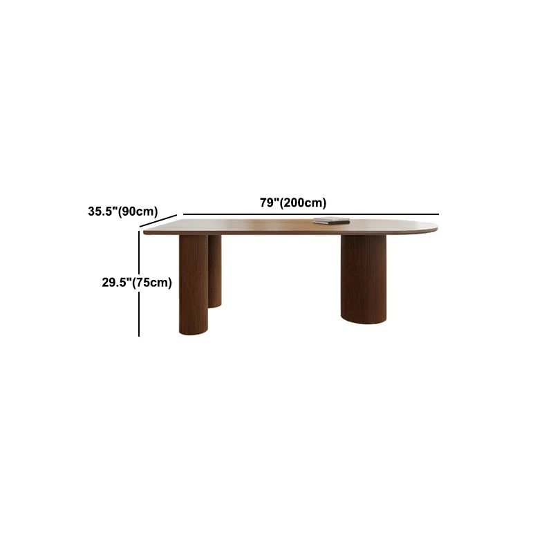 Tavolo da pranzo con piano legno di pino Tavolo moderno legno massello con 3 gambe Clearhalo