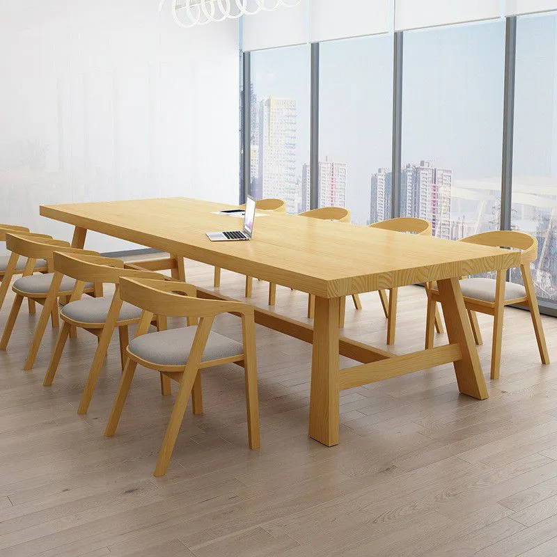 Tavolo da pranzo con piano legno Tavolo tradizionale di lusso con base cavalletto Clearhalo