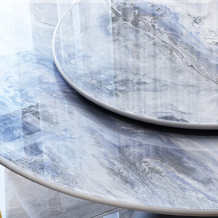 Tavolo da pranzo con piano marmo Tavolo trasformabile per sala da pranzo cucina Clearhalo