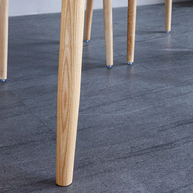Tavolo da pranzo con piano pietra bianca Tavolo moderno della metà del secolo con 4 gambe legno Clearhalo