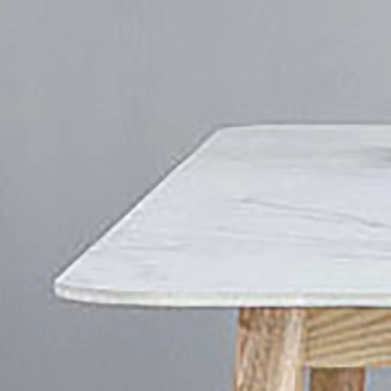 Tavolo da pranzo con piano pietra bianca Tavolo moderno della metà del secolo con 4 gambe legno Clearhalo