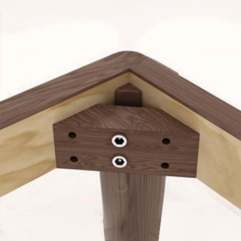 Tavolo da pranzo con piano pietra nera Tavolo da pranzo moderno Mid-Century con 4 gambe legno Clearhalo