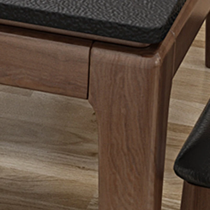 Tavolo da pranzo con piano pietra nera Tavolo da pranzo moderno Mid-Century con 4 gambe legno Clearhalo