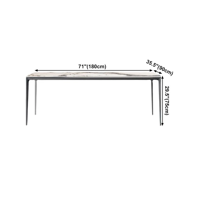 Tavolo da pranzo con piano pietra sinterizzata per ristorante Tavolo da cucina moderno con 4 gambe Clearhalo