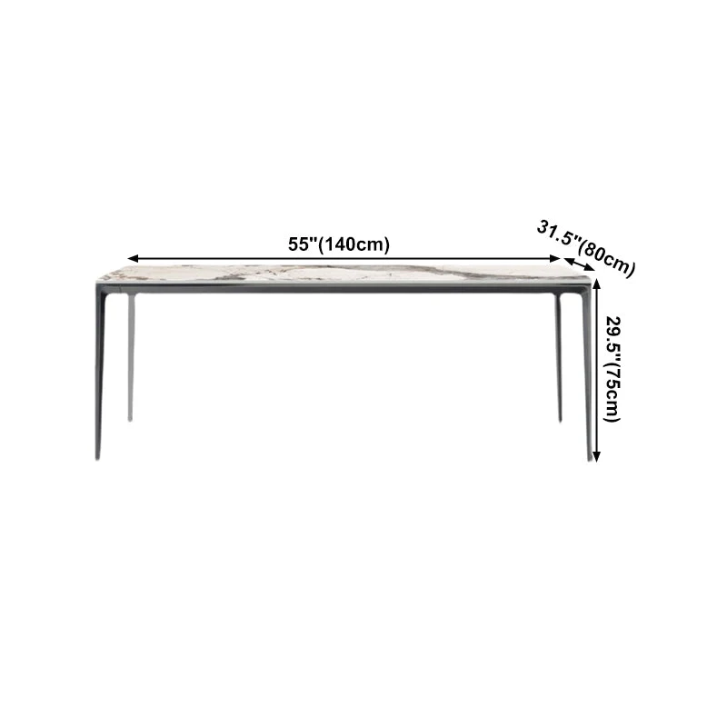 Tavolo da pranzo con piano pietra sinterizzata per ristorante Tavolo da cucina moderno con 4 gambe Clearhalo
