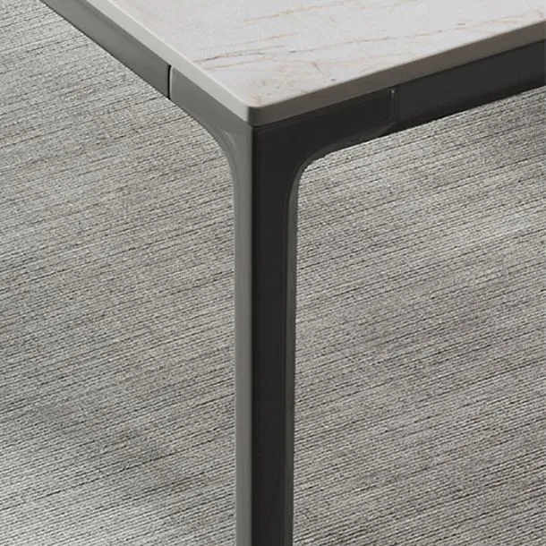 Tavolo da pranzo con piano pietra sinterizzata per ristorante Tavolo da cucina moderno con 4 gambe Clearhalo