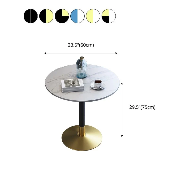 Tavolo da pranzo con piano pietra stile Glam Tavolo da pranzo con base metallo per caffetteria Clearhalo