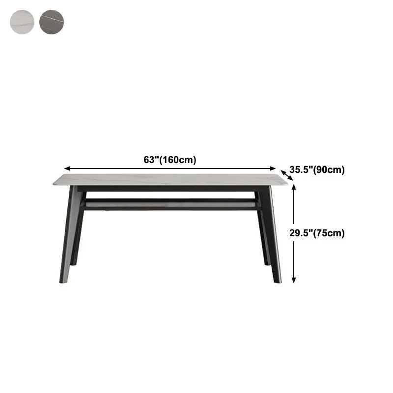 Tavolo da pranzo con piano pietra Tavolo da pranzo moderno con 4 gambe legno Clearhalo