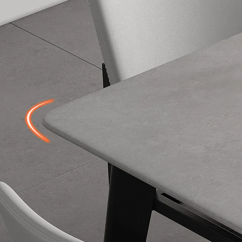 Tavolo da pranzo con piano pietra Tavolo da pranzo moderno con 4 gambe legno Clearhalo