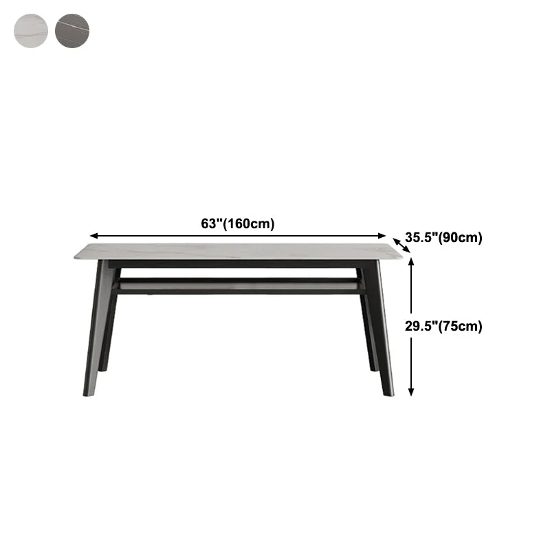 Tavolo da pranzo con piano pietra Tavolo da pranzo moderno con 4 gambe legno Clearhalo