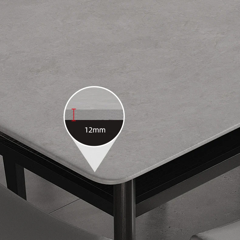 Tavolo da pranzo con piano pietra Tavolo da pranzo moderno con 4 gambe legno Clearhalo